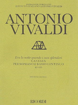 Era la notte quando i suoi splendori&nbsp;&nbsp;RV655 Kantate für Sopran und Bc&nbsp;&nbsp;Partitur