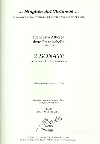 2 Sonaten für Violoncello und Bc  (nicht ausgesetzt)  Stimmen