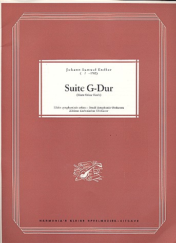 Suite G-Dur für Kammerorchester&nbsp;&nbsp;Partitur&nbsp;&nbsp;