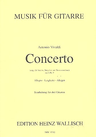 Konzert op.3,9 für Violine, Streicher und Bc  für 3 Gitarren  Partitur und Stimmen