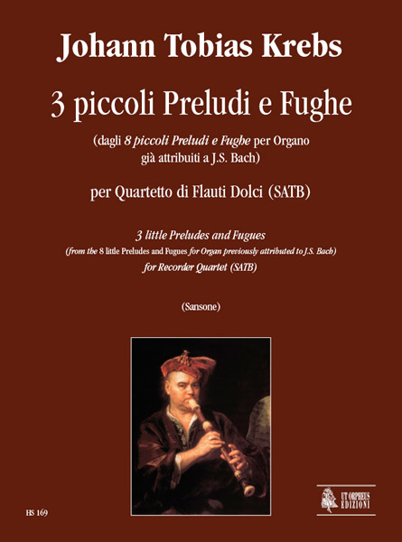 3 piccoli preludi e fughe  per quartetto di flauti dolci (SATB)  partitura e parti