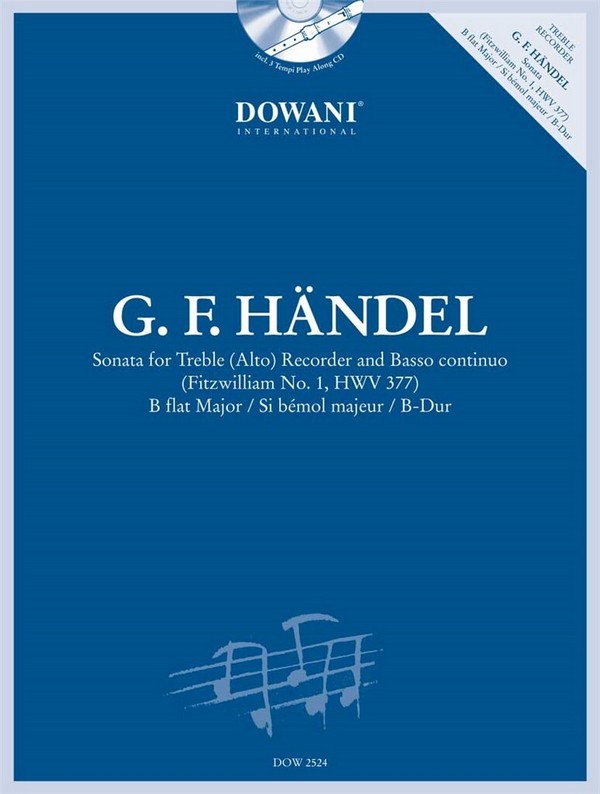 Sonate B-Dur HWV377 (+CD)&nbsp;&nbsp;für Altblockflöte und Bc&nbsp;&nbsp;