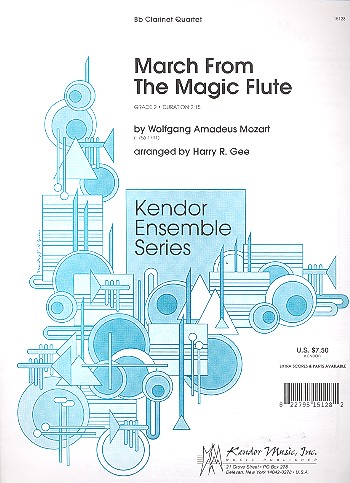 Marsch aus Die Zauberflöte für 4 Klarinetten&nbsp;&nbsp;Partitur und Stimmen&nbsp;&nbsp;