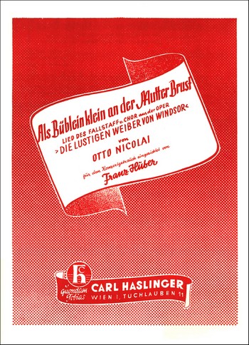 Als Büblein klein an der Mutter Brust  für Bass, Männerchor und Klavier  Klavierpartitur