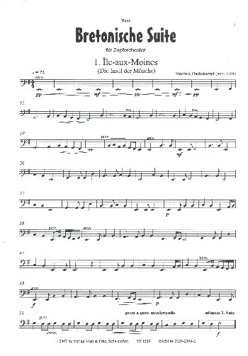 Bretonische Suite  für Zupforchester  Kontrabass