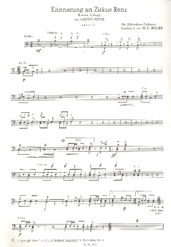 Erinnerung an Zirkus Renz  für Akkordeonorchester  Schlagzeug