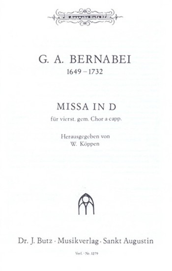 Missa in D  für gem Chor a cappella  Partitur
