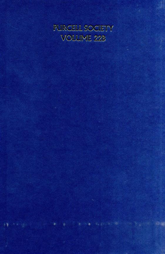 The Works of Henry Purcell vol.22b&nbsp;&nbsp;Duets, Dialogues and Trios&nbsp;&nbsp;vocal score