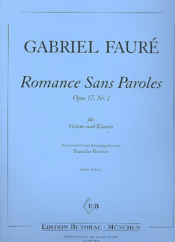 Romance sans paroles op.17,2&nbsp;&nbsp;für Violine und Klavier&nbsp;&nbsp;
