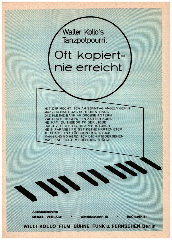 Oft kopiert nie erreicht  für Klavier (+Text)  