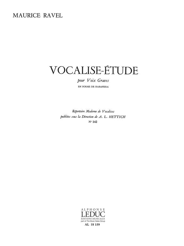 Vocalise-Étude en form de Habanera&nbsp;&nbsp;pour voix graves et piano&nbsp;&nbsp;