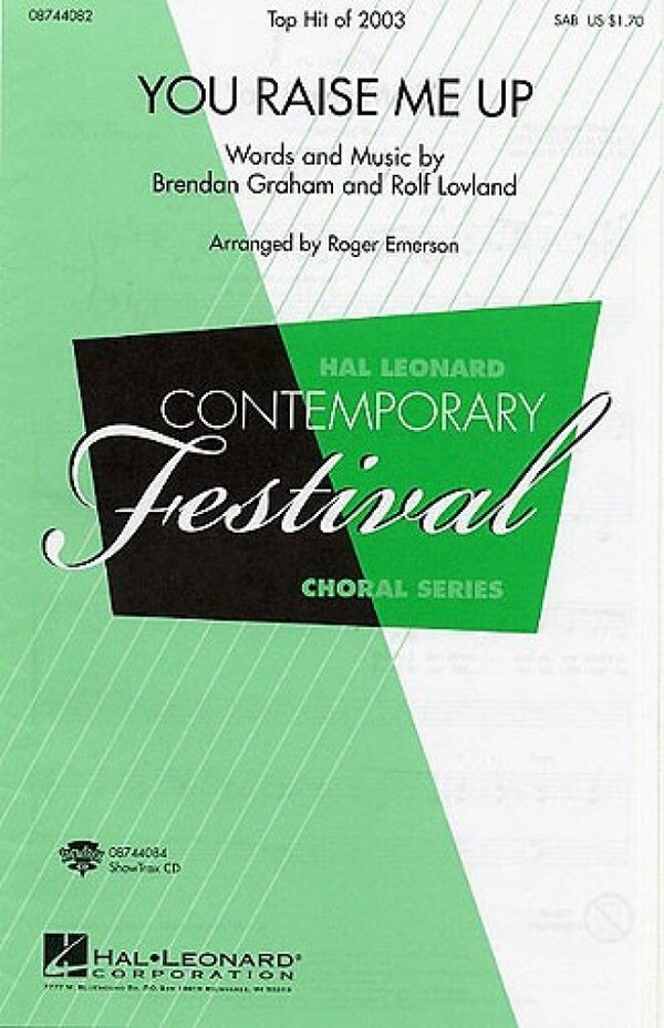 You raise me up for mixed chorus (SAB)  and piano  score