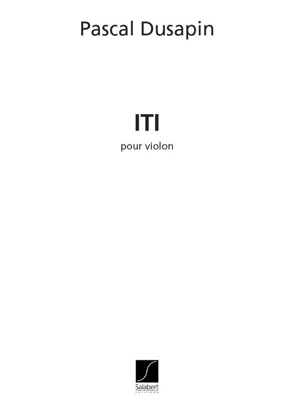 Iti&nbsp;&nbsp;pour violon&nbsp;&nbsp;