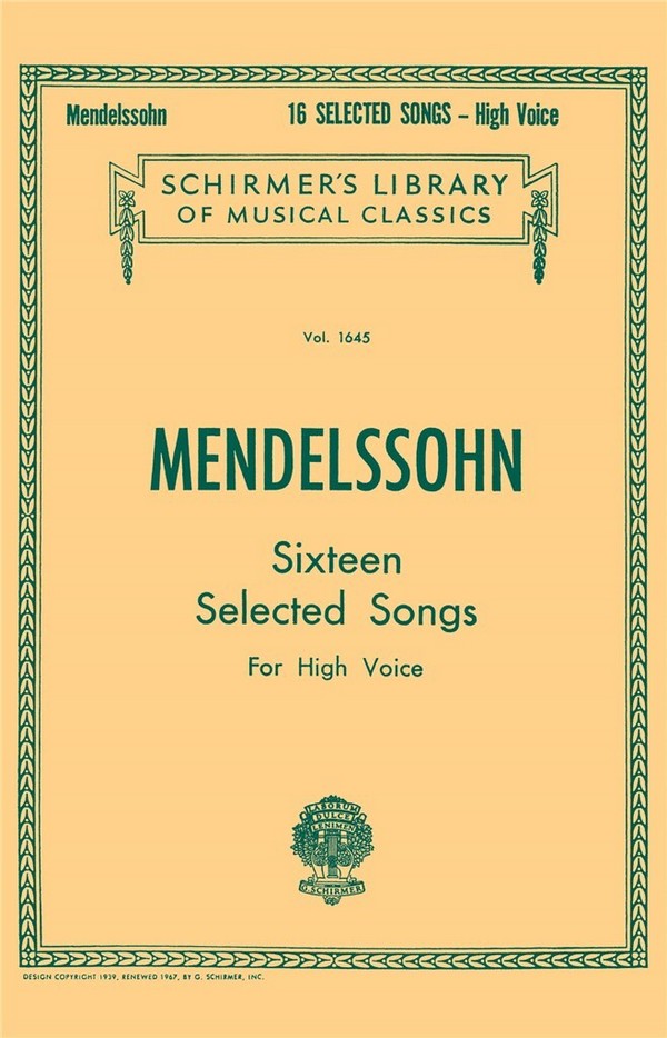 16 selected Songs for high voice  and piano (dt/en)  