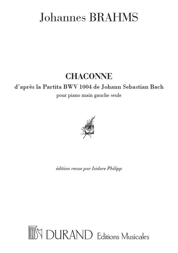 Chaconne &nbsp;&nbsp;pour piano (main gauche seule)&nbsp;&nbsp;