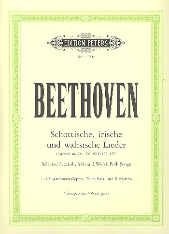 Schottische, irische und walisische Lieder aus op.108&nbsp;&nbsp;für 1-3 Singstimmen, Violine, Violoncello und Klavier&nbsp;&nbsp;Singpartitur (en)