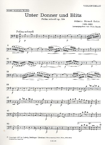 Unter Donner und Blitz op.324&nbsp;&nbsp;für Orchester&nbsp;&nbsp;Violoncello