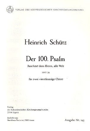 Jauchzet dem Herrn alle Welt SWV36&nbsp;&nbsp;für Doppelchor a cappella&nbsp;&nbsp;Partitur