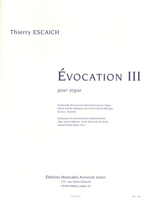 Évocation 3&nbsp;&nbsp;pour orgue&nbsp;&nbsp;