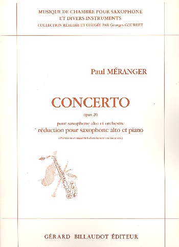 Concerto op.20 pour saxophone alto  et orchestre pour saxophone alto  et piano