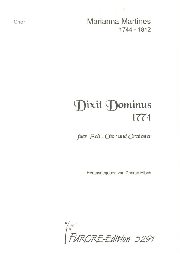 Dixit Dominus  für Soli, gem Chor und Orchester  Chorpartitur