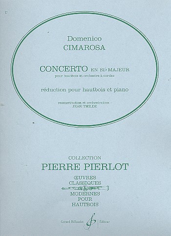 Concerto Si bemolle majeur  pour hautbois te orchestra à cordes  pour hautbois et piano