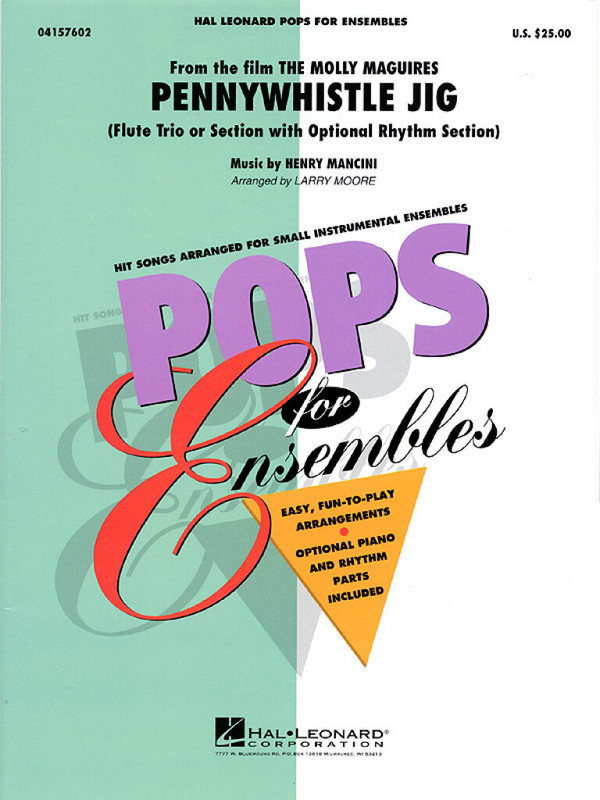Pennywhistle Jig: for 3 flutes (ensemble),  piano and rhythm section ad lib  score and parts