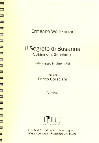 Il segreto di Susanna&nbsp;&nbsp;&nbsp;&nbsp;Partitur (it)