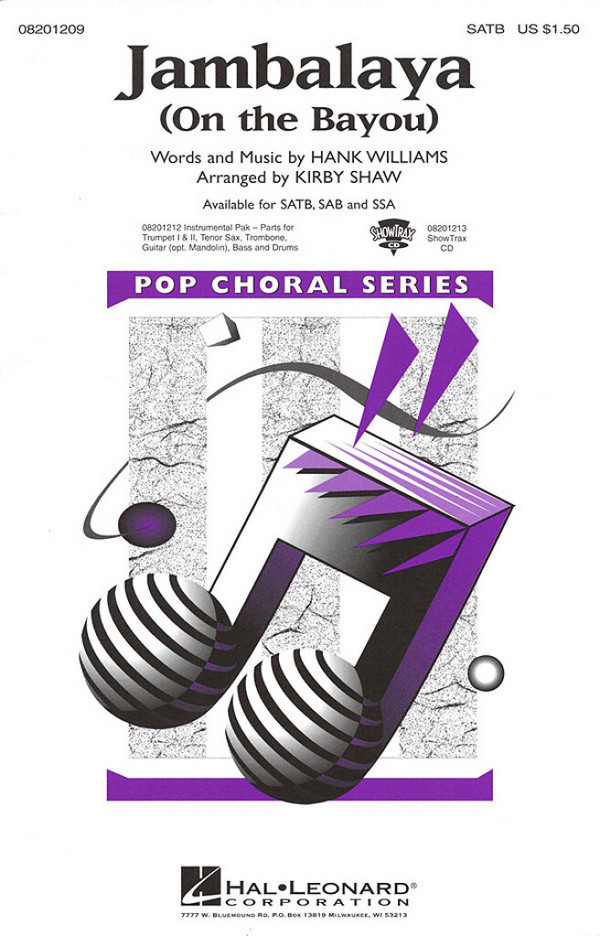 Jambalaya for mixed chorus (SATB)&nbsp;&nbsp;and instruments&nbsp;&nbsp;vocal score