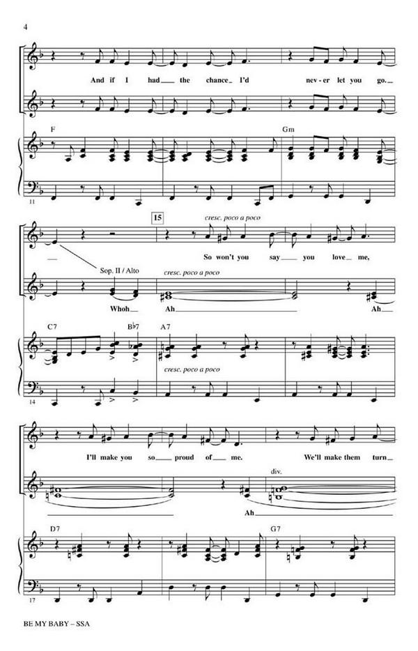 Be my Baby for female chorus and piano  score  