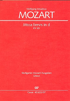 Missa brevis d-Moll KV65&nbsp;&nbsp;für Soli, Chor und Orchester&nbsp;&nbsp;Studienpartitur