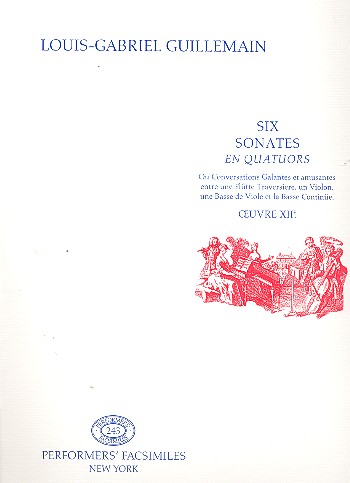 6 Sonates en quator op.12e pour  flute, violon, basse de viole et Bc  parties en facsimile