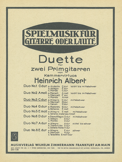 Duo C-Dur Nr.3  für 2 Gitarren  Stimmen