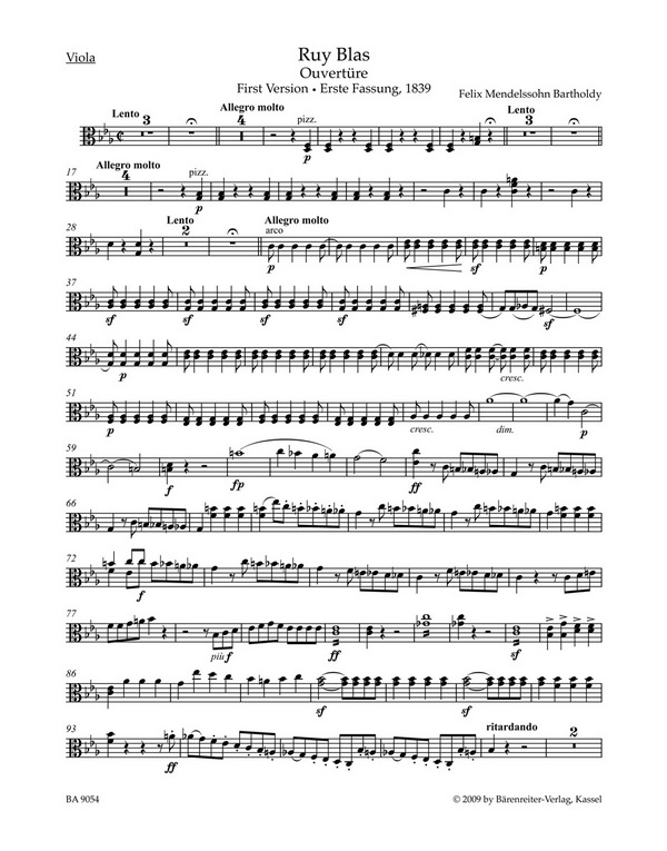 Ouvertüre zu Ruy Blas für Orchester&nbsp;&nbsp;Viola&nbsp;&nbsp;