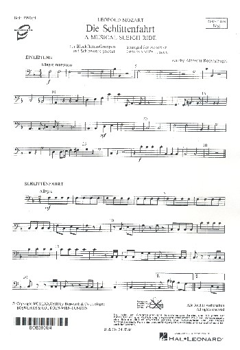 Die Schlittenfahrt  für 4 Blockflöten (SATB) und Schlagwerk  Bassblockflöte