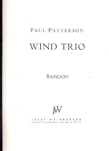 Wind Trio op.4 for flute, clarinet  and bassoon  parts