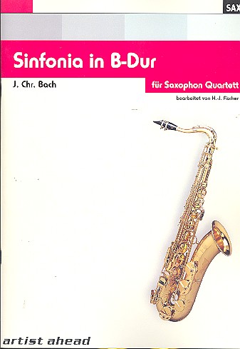 Sinfonia B-Dur 2. Satz für  4 Saxophone (SATB)  Partitur und Stimmen