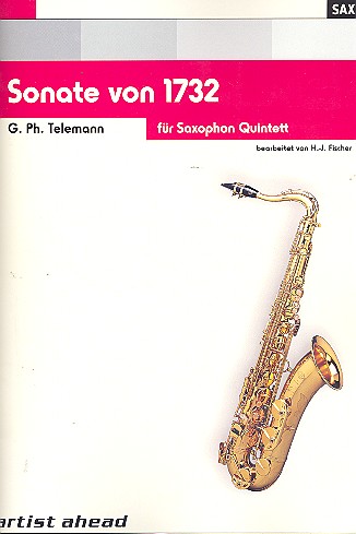 Sonate von 1732 für 5 Saxophone  (SA A/T A/T B)  Partitur und Stimmen