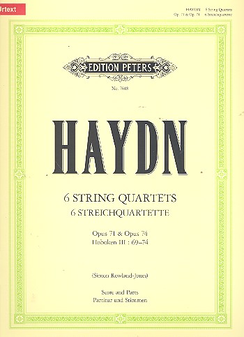 6 Streichquartette op.71 und op.74 Hob.III:69-74  für Streichquartett  Partitur und Stimmen