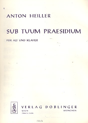Sub tuum praesidium für&nbsp;&nbsp;Alt und Klavier&nbsp;&nbsp;