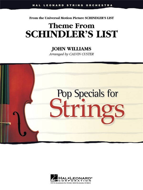 Theme from Schindler's List:&nbsp;&nbsp;for string orchestra&nbsp;&nbsp;score and parts