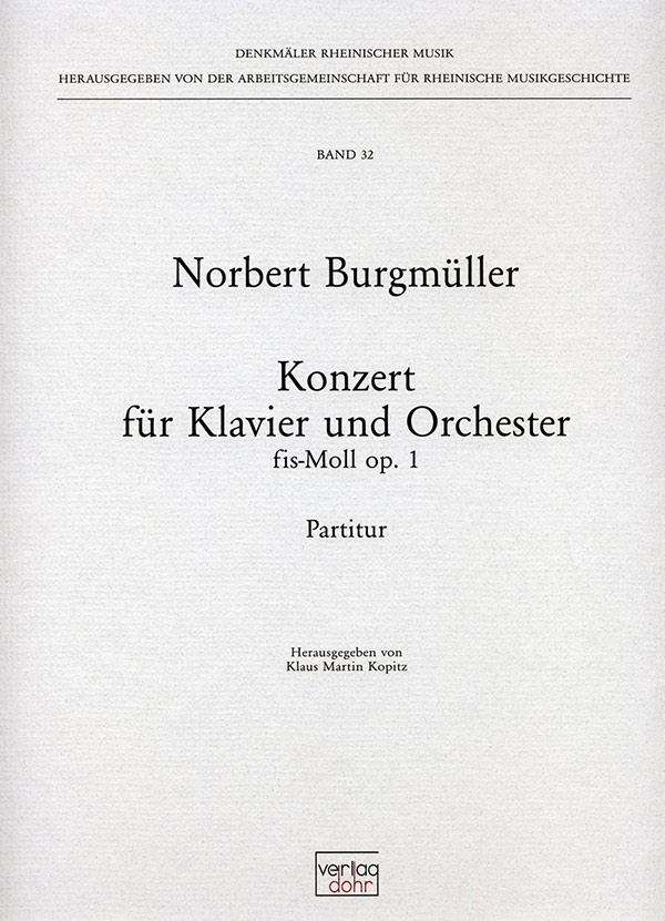 Konzert fis-Moll op.1  für Klavier und Orchester  Partitur