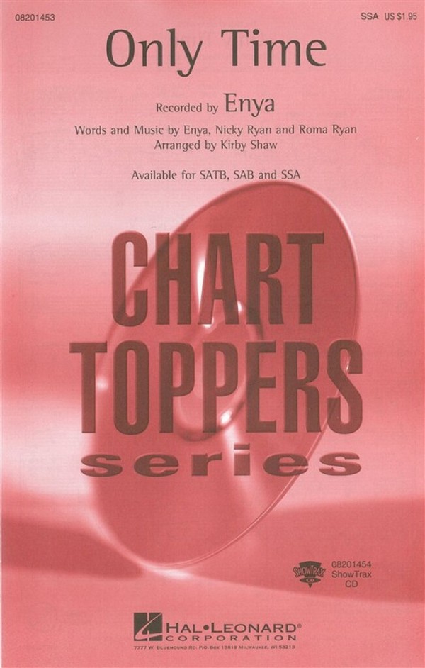 Only Time for female chorus (SSA)&nbsp;&nbsp;and piano&nbsp;&nbsp;score