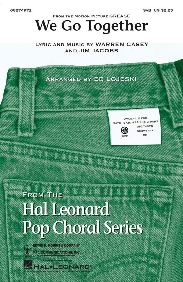 We go together for mixed&nbsp;&nbsp;chorus (SAB) and piano&nbsp;&nbsp;score