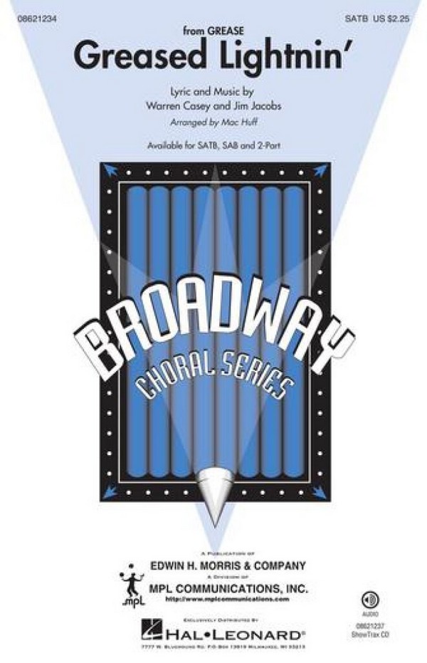 Greased Lightnin' from Grease&nbsp;&nbsp;for mixed chorus (SAB) and piano&nbsp;&nbsp;score