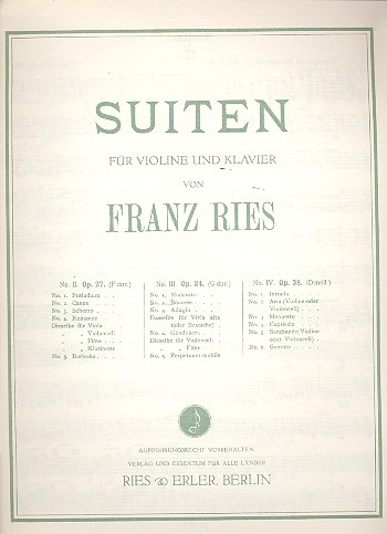 Bourrée aus Suite Nr.3 op.34&nbsp;&nbsp;für Violine und Klavier&nbsp;&nbsp;