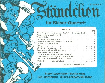 Ständchen Band 2 für 4-stimmiges  Blechbläser-Ensemble  4. Stimme in B