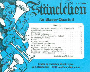Ständchen Band 2 für 4-stimmiges  Blechbläser-Ensemble  4. Stimme in C  Bassschlüssel