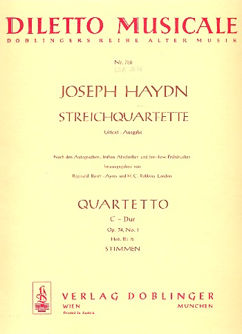 Streichquartett C-Dur op.74,1 Hob.III:72&nbsp;&nbsp;Stimmen&nbsp;&nbsp;