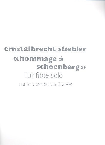 Hommage à Schoenberg  für Flöte solo  
